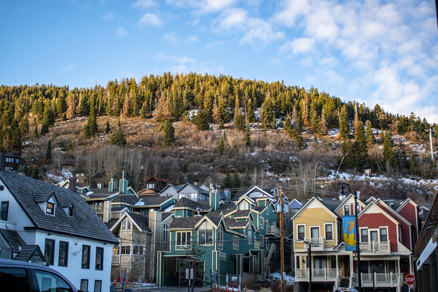 Colorful hillside homes, stock photography